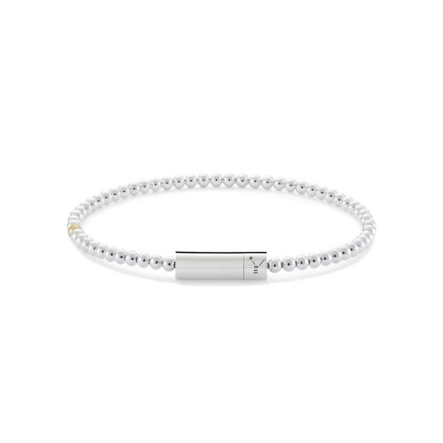 Bijoux LE GRAMME Homme | Bracelet Le Gramme Beads En Argent 925 Lisse Poli Et Une Bille En Or Jaune 750 Lisse Brosse