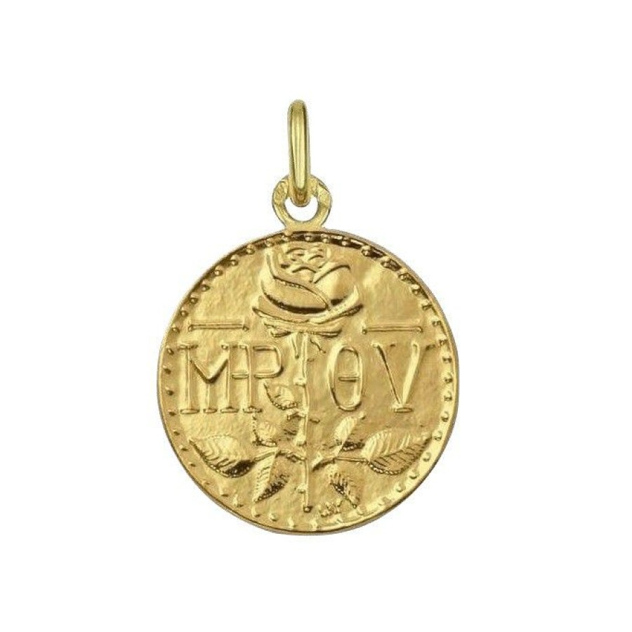 Bijoux ARTHUS BERTRAND Enfant | Medaille Arthus Bertrand Monogramme De La Vierge En Or Jaune