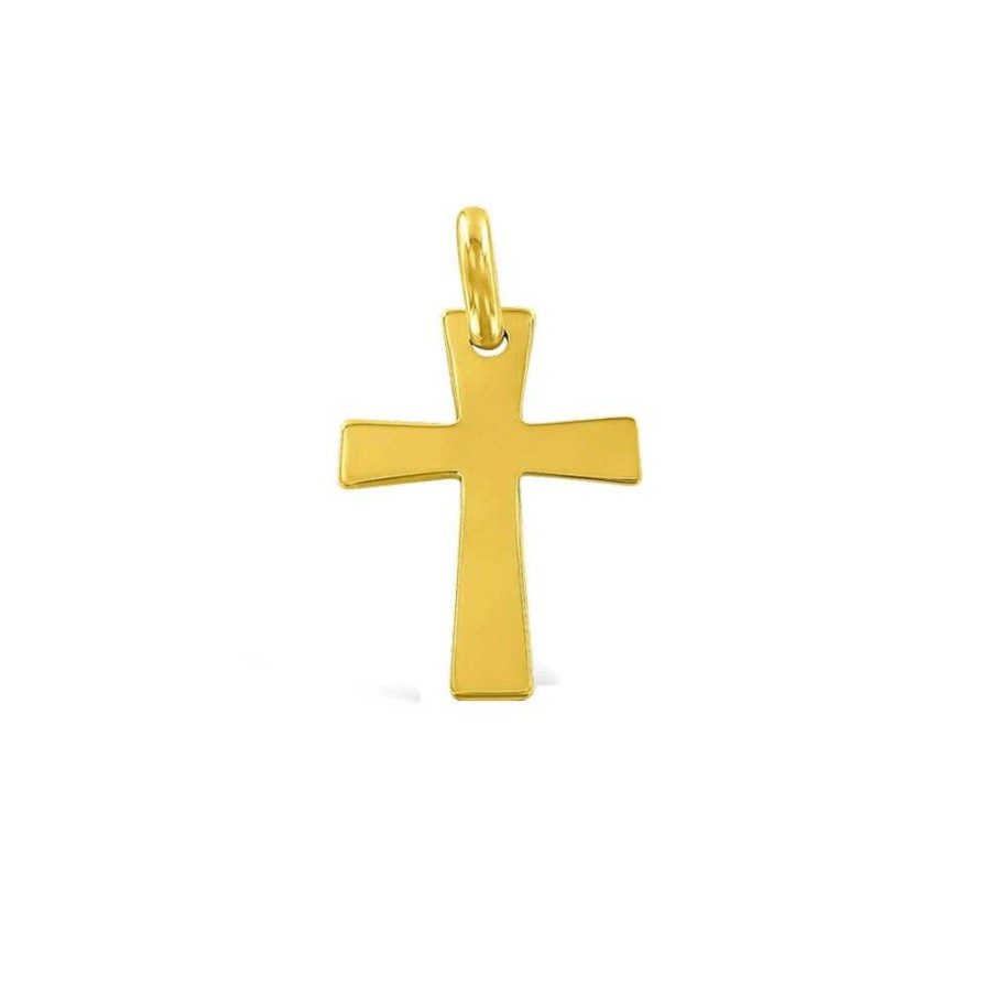 Bijoux ARTHUS BERTRAND Enfant | Pendentif Arthus Bertrand Croix Evasee En Or Jaune