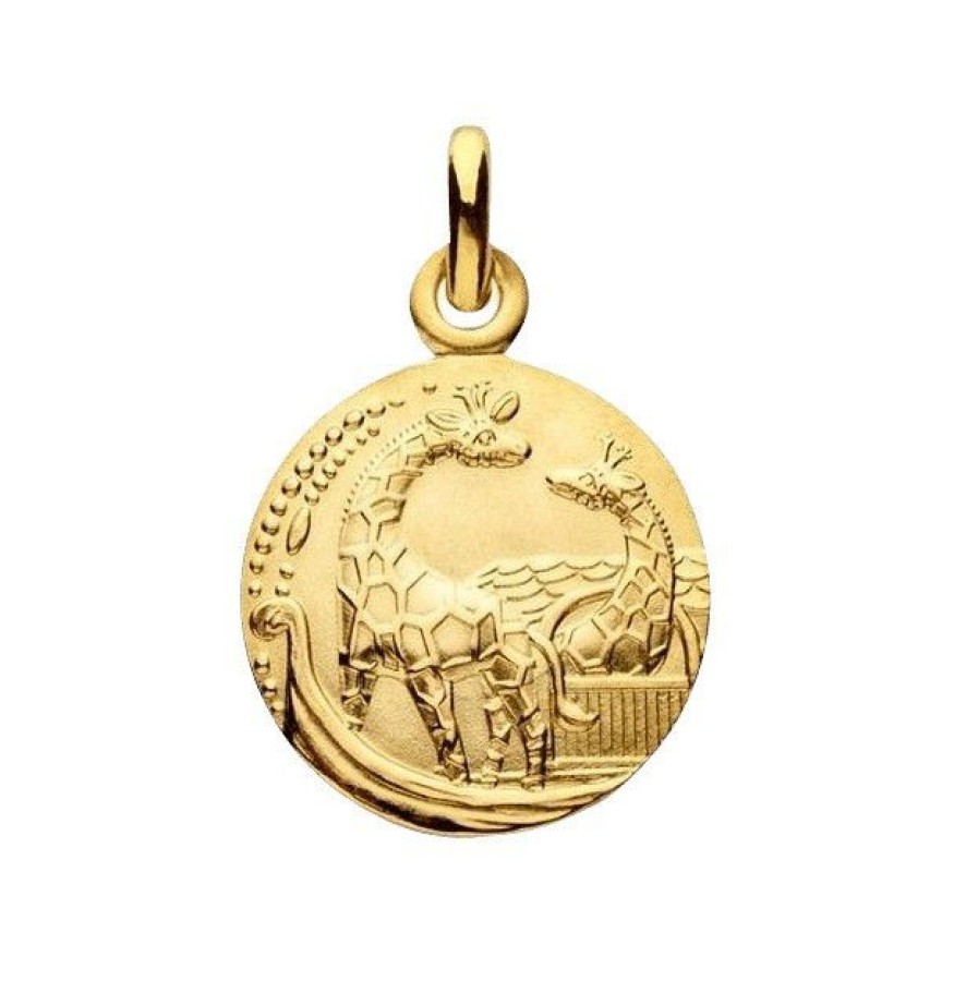 Bijoux ARTHUS BERTRAND Enfant | Medaille Arthus Bertrand Arche De Noe Girafe En Or Jaune